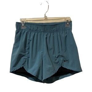 Nike Womens 2-in-1 Running Shorts Slate Blue Black Compression Liner Small